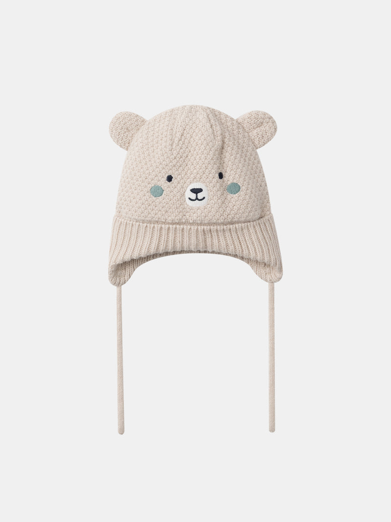 Beige Bärenkopf Mütze Baby Junge