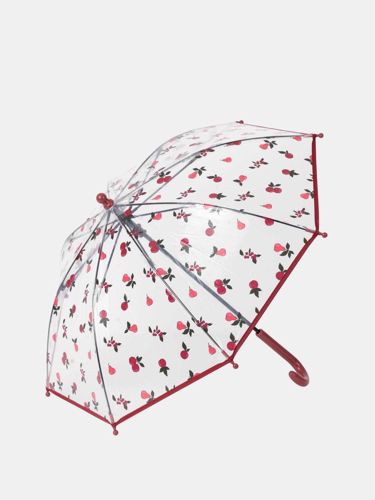 Transparenter Regenschirm mit Beeren- und Birnenmuster Mädchen