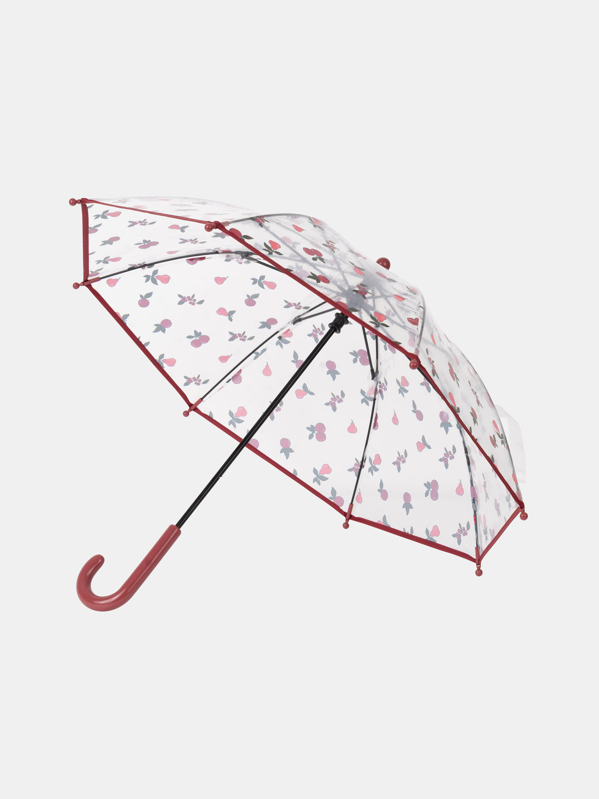 Transparenter Regenschirm mit Beeren- und Birnenmuster Mädchen
