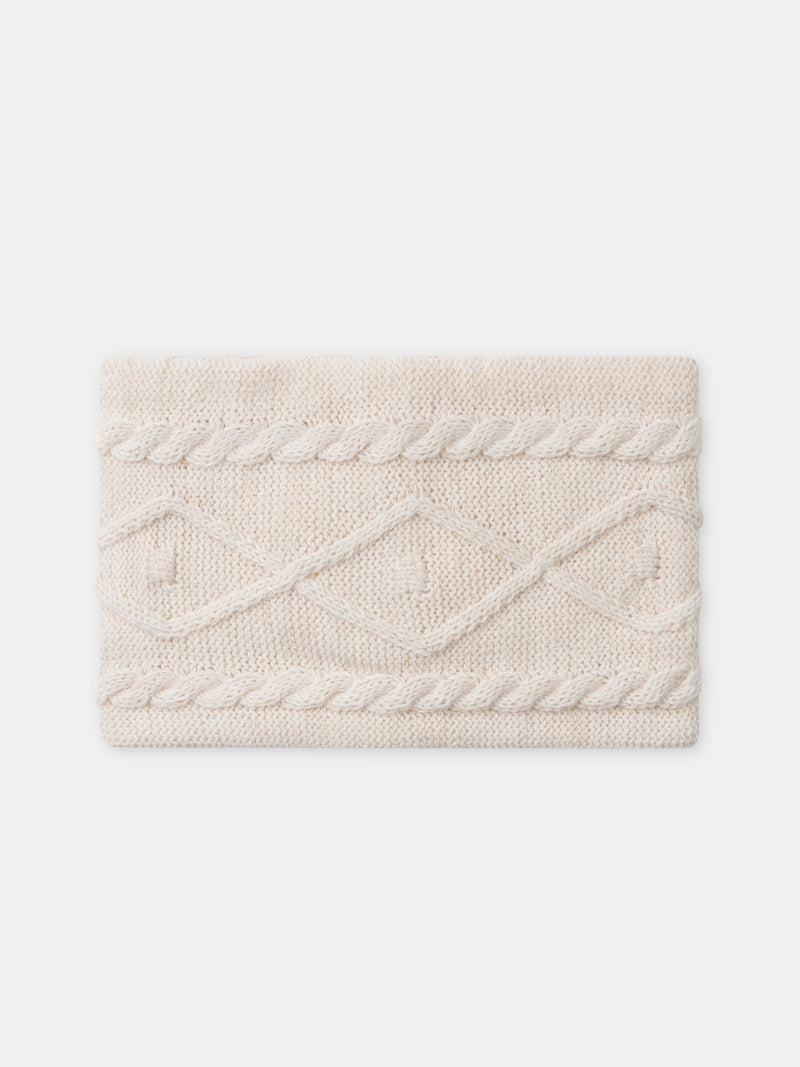 Snood écru frisés avec fil doré Fille
