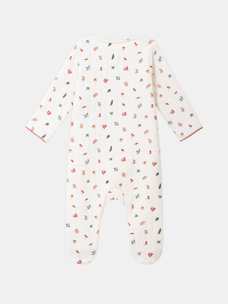 Schlafanzug Vanille mit Blatt- und Fruchtmuster für Baby Mädchen