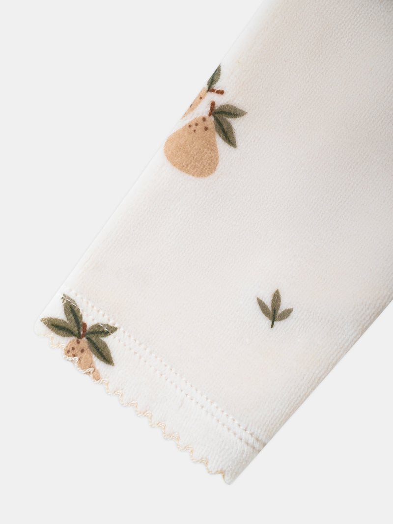 Samt-Pyjama-vanille-mit-Birnen-Muster-Baby-Mädchen