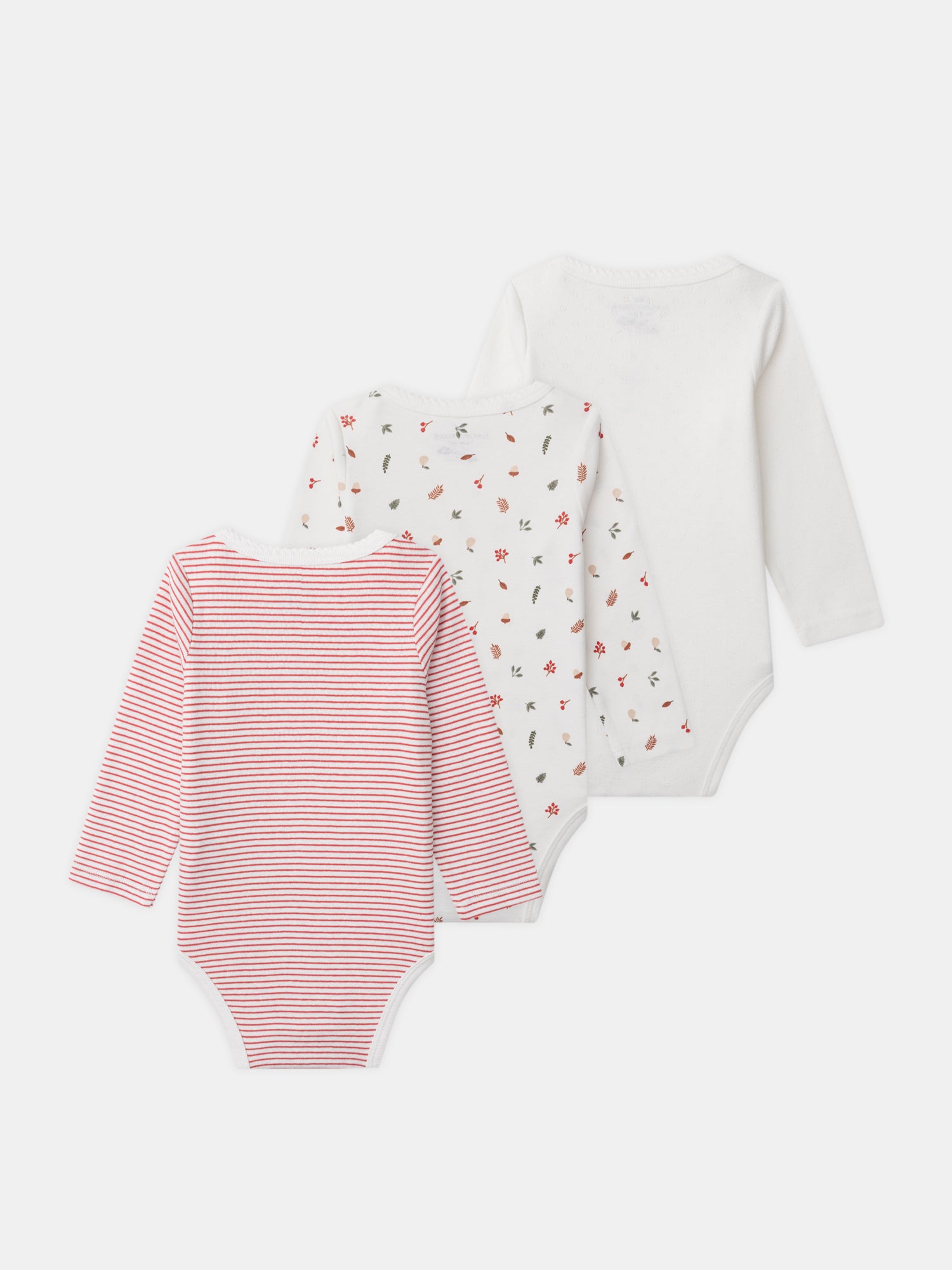 Lot de 3 bodies à manches longues Bébé Fille