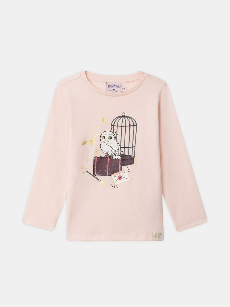 Pajama Harry Potter Rosa mit bedruckter Eule Hedwig für Mädchen