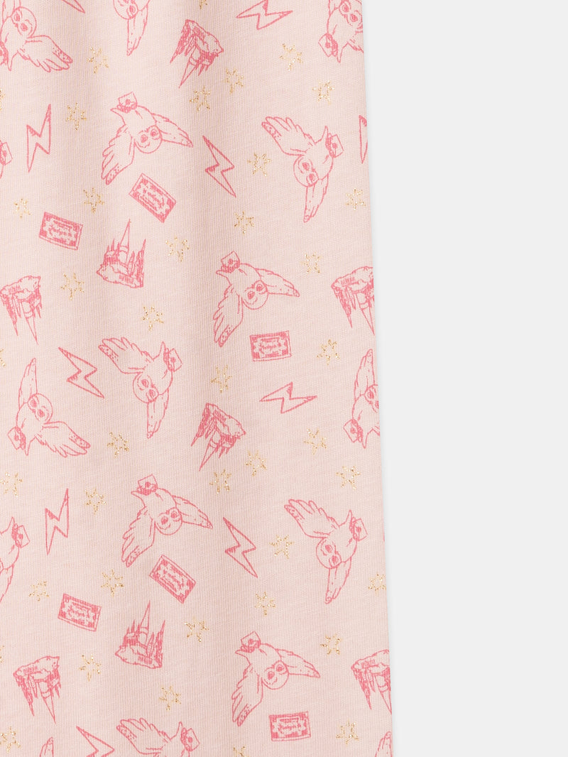 Pajama Harry Potter Rosa mit bedruckter Eule Hedwig für Mädchen