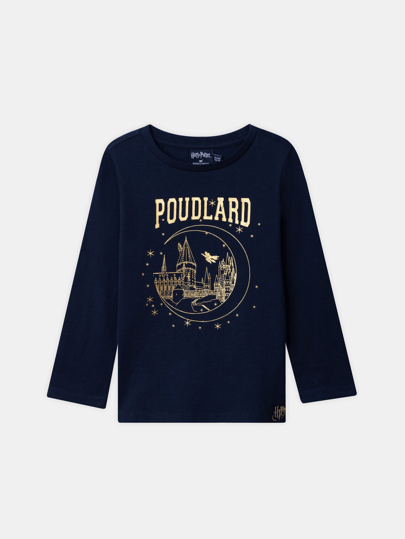 Harry Potter Pyjama in Marineblau mit "Hogwarts" Druck für Mädchen