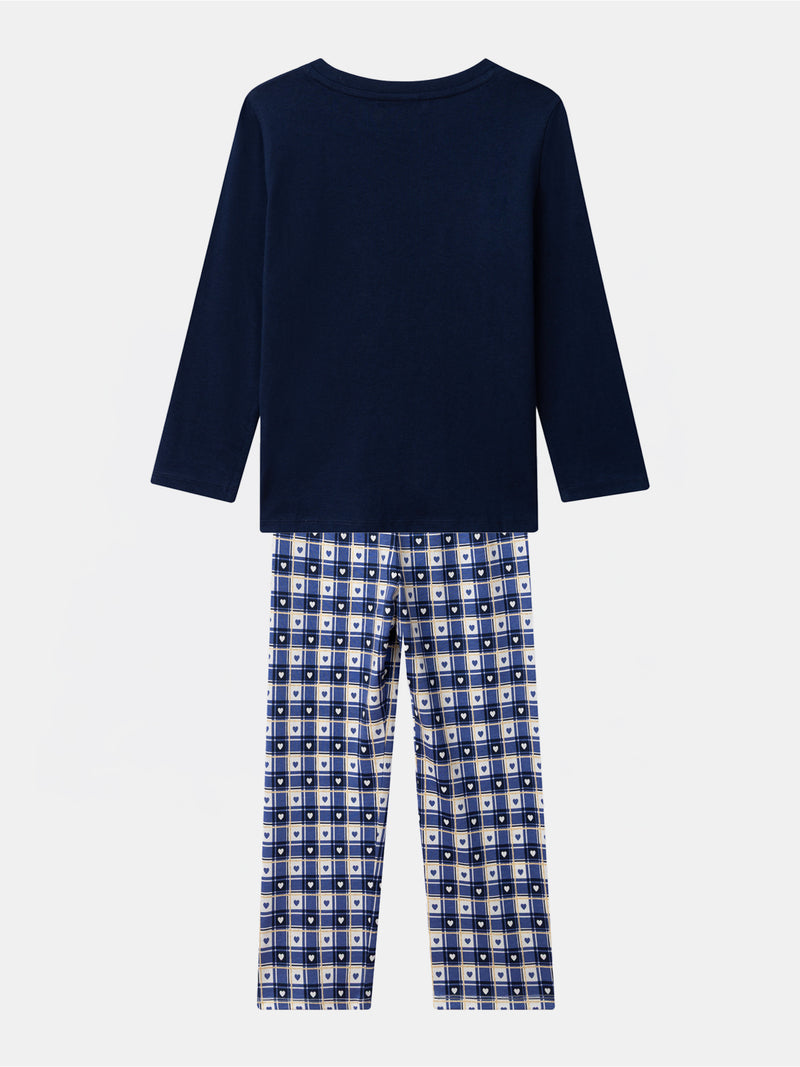 Harry Potter Pyjama in Marineblau mit "Hogwarts" Druck für Mädchen