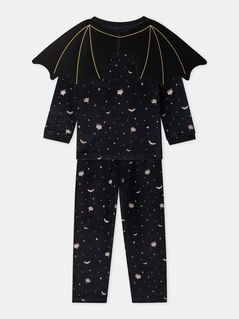 Pyjama d'Halloween noir + ailes de chauve-souris Garçon
