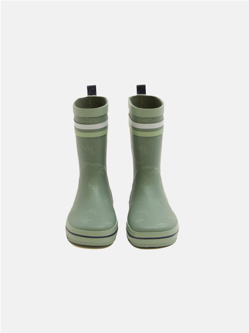 Grüne Regenstiefel mit Dinosaurierdruck für Jungen