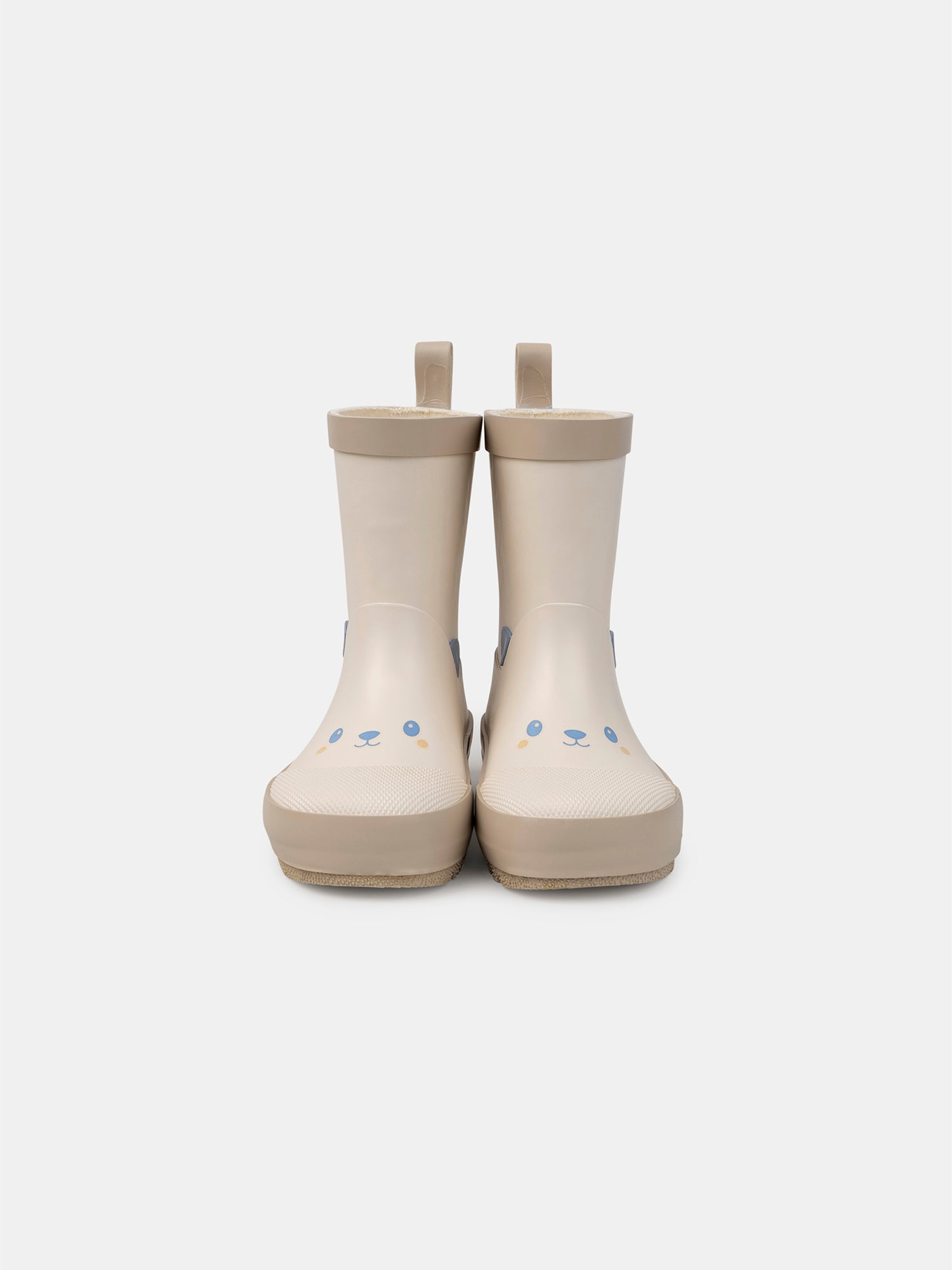 Beige Regenstiefel mit Bärenkopf Baby Junge