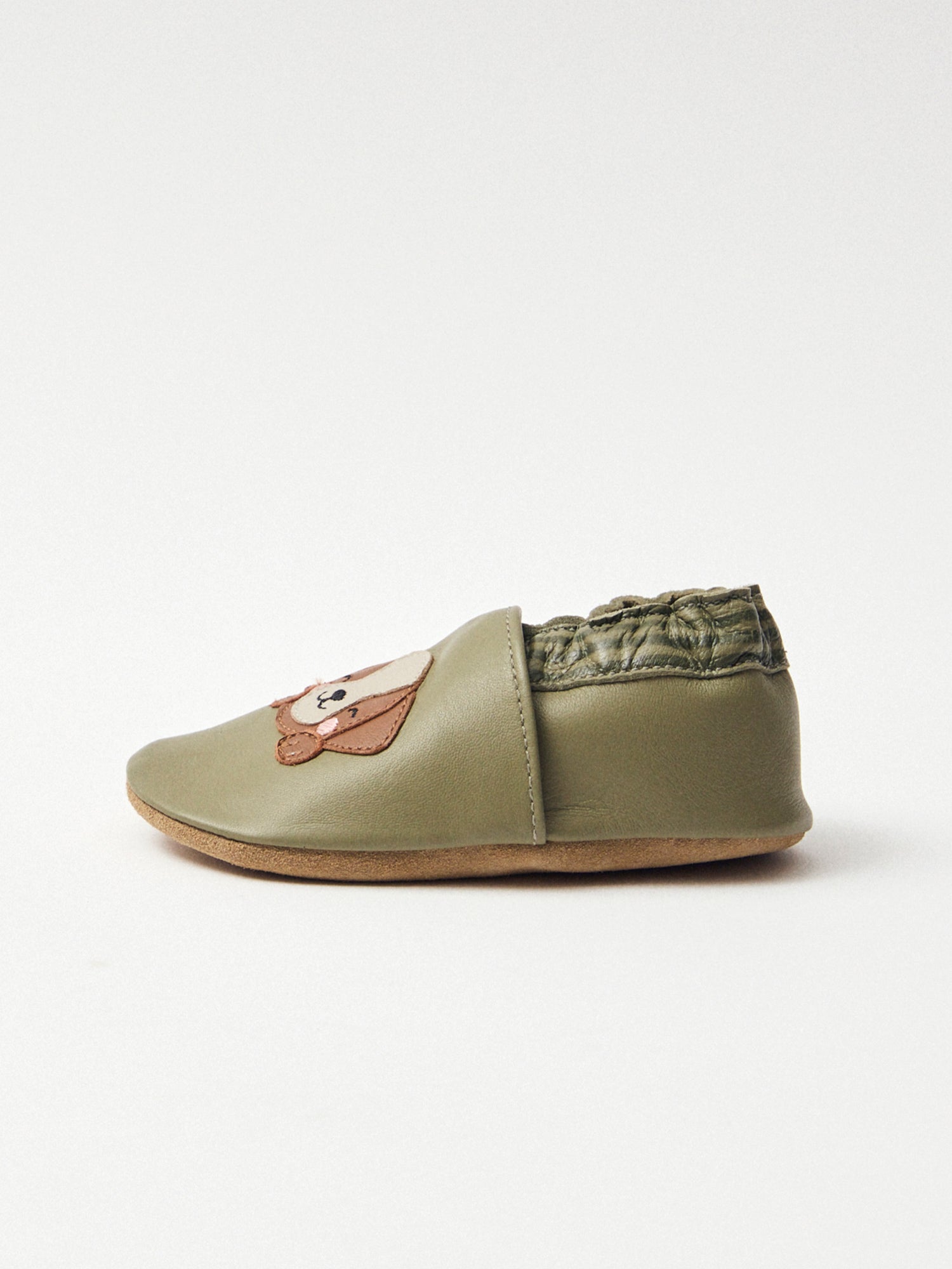 Grünes Schuh mit Hundekopf-Patch Baby Junge