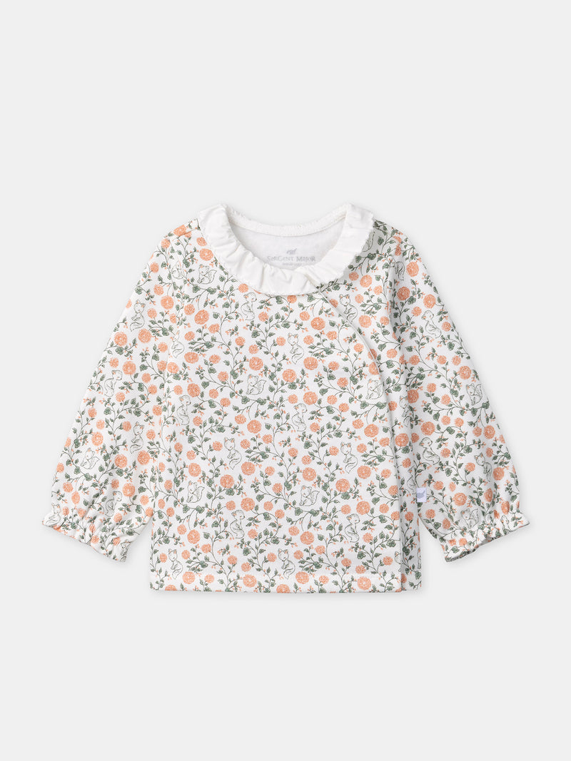 Blumenmuster Sweat-Set + Leggings + Socken für Neugeborene