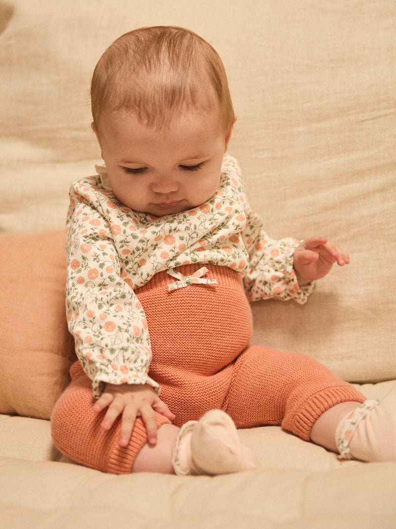 Blumenmuster Sweat-Set + Leggings + Socken für Neugeborene