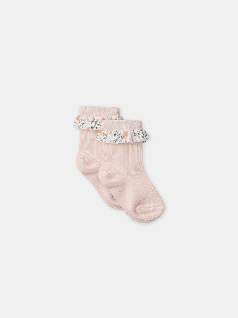 Blumenmuster Sweat-Set + Leggings + Socken für Neugeborene