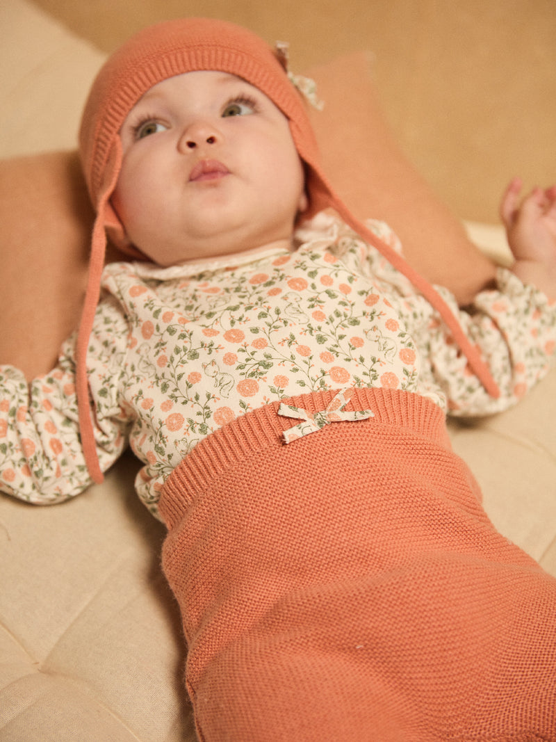 Blumenmuster Sweat-Set + Leggings + Socken für Neugeborene