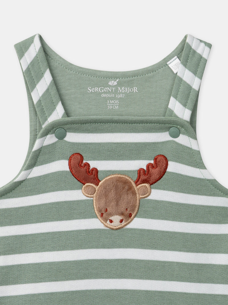 Grünes gestreiftes Set + Body + Socken für Neugeborene Jungen