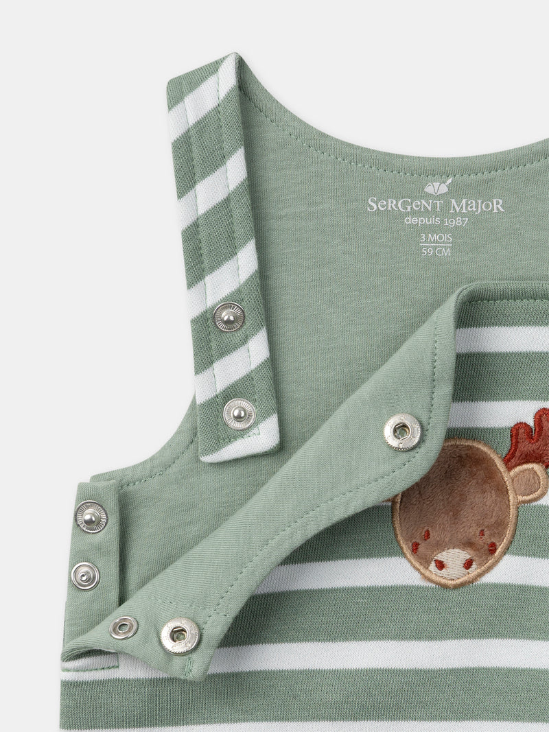 Grünes gestreiftes Set + Body + Socken für Neugeborene Jungen