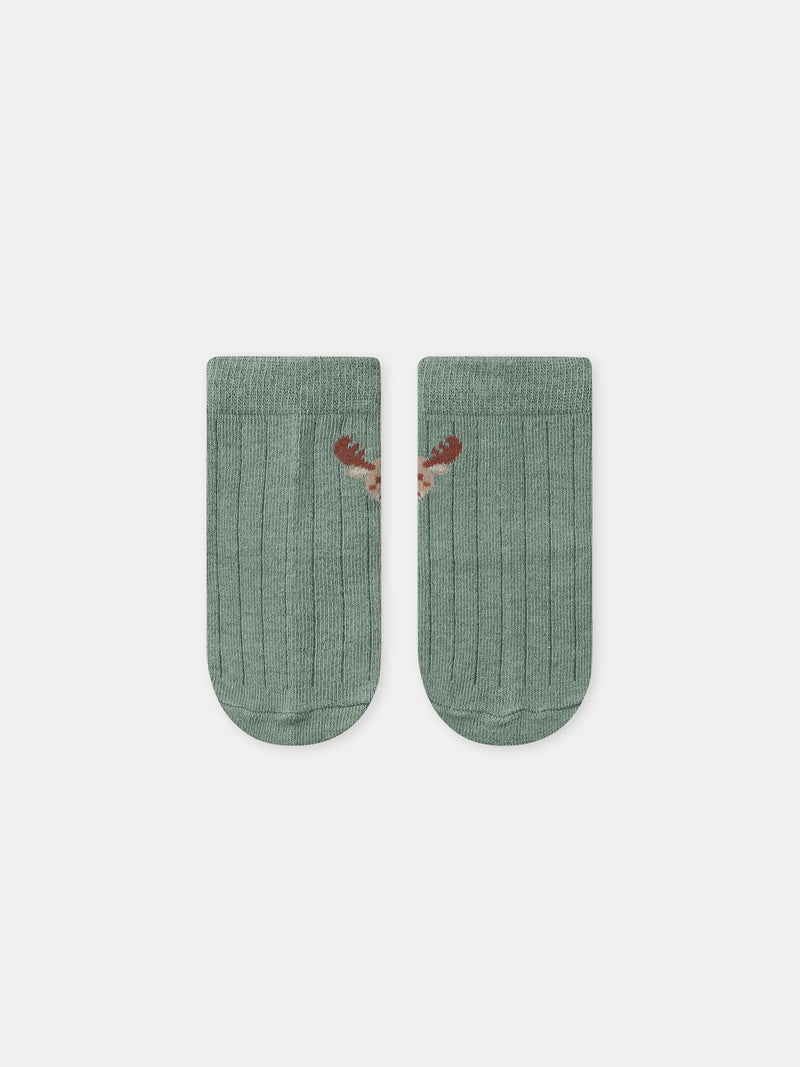 Grünes gestreiftes Set + Body + Socken für Neugeborene Jungen
