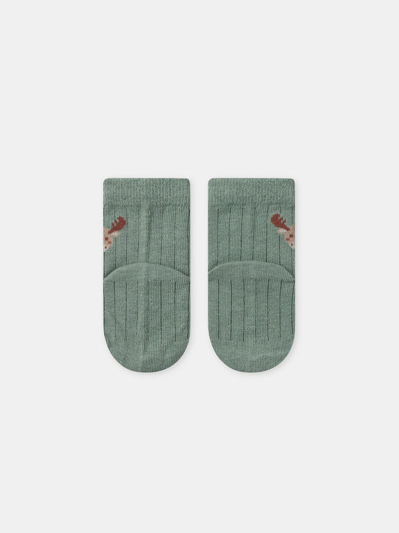 Grünes gestreiftes Set + Body + Socken für Neugeborene Jungen