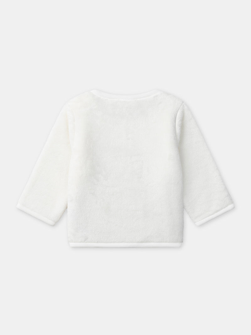 Set aus weißem Sweatshirt + Hose + Socken Geburt Unisex