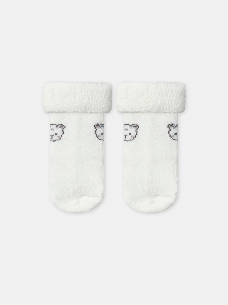 Set aus weißem Sweatshirt + Hose + Socken Geburt Unisex