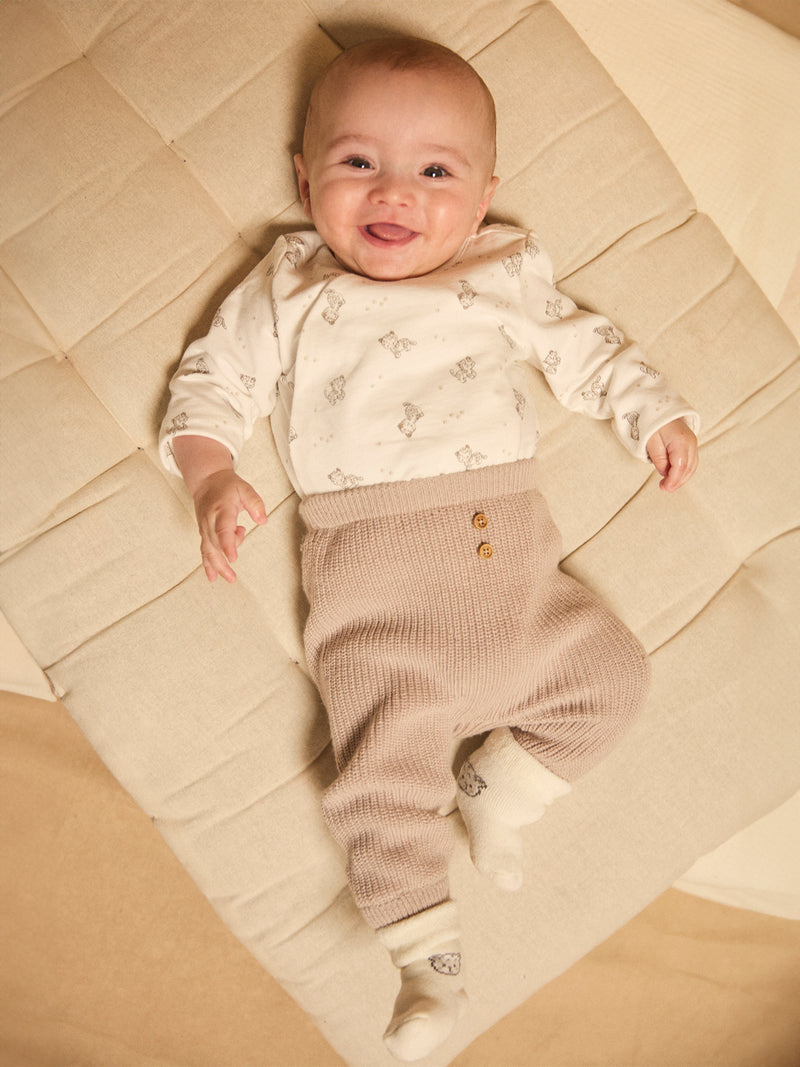 Bandeau-Set mit Leopardenmuster + Hose + Socken für Neugeborene Unisex