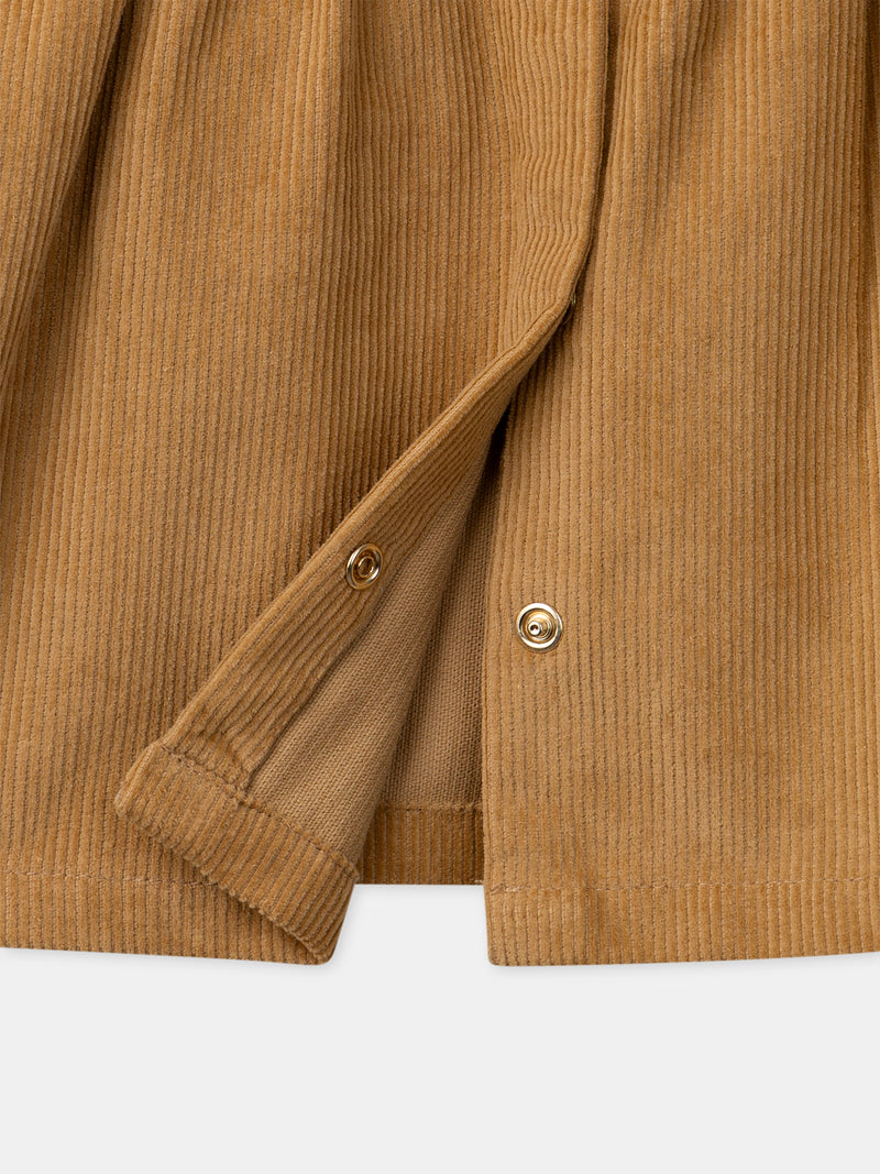 Braun Velours Kleid mit Blumenstickereien für Mädchen