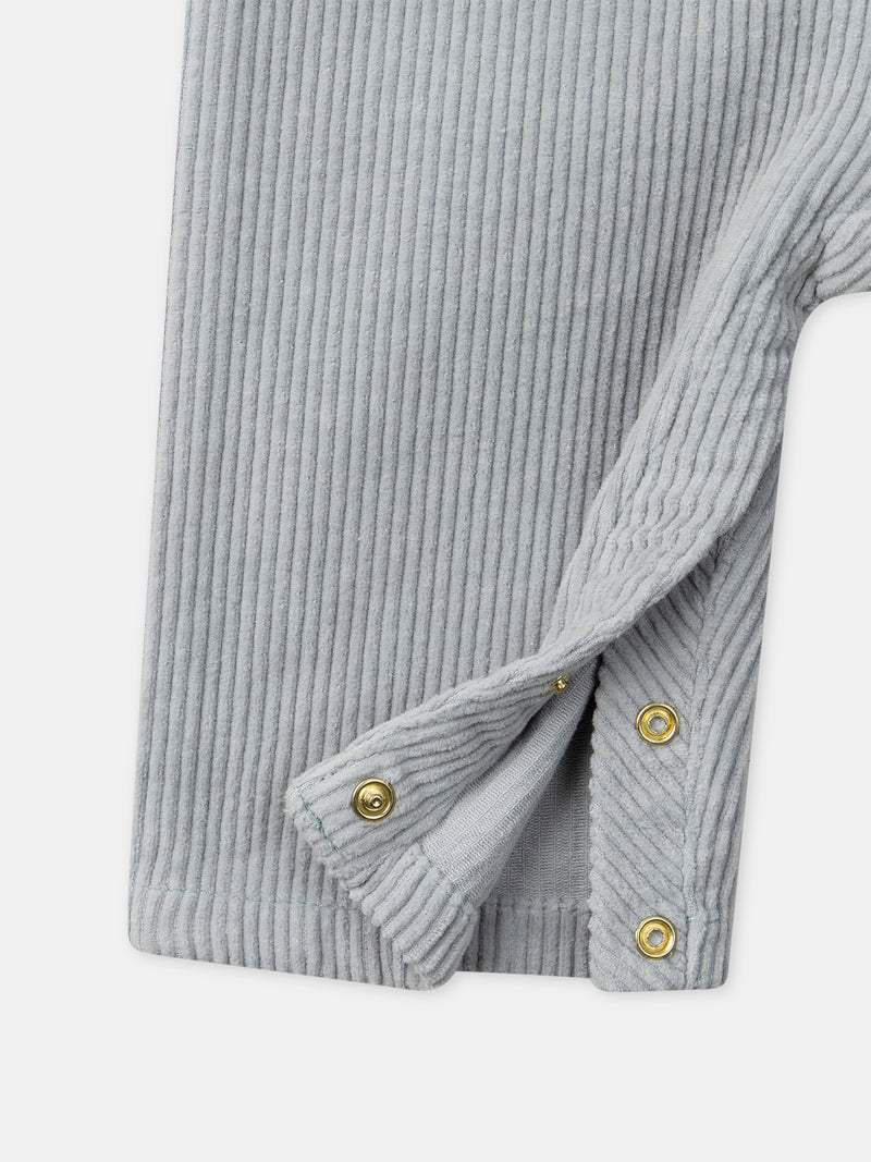 Blaue graue Latzhose aus Samt für Baby Mädchen