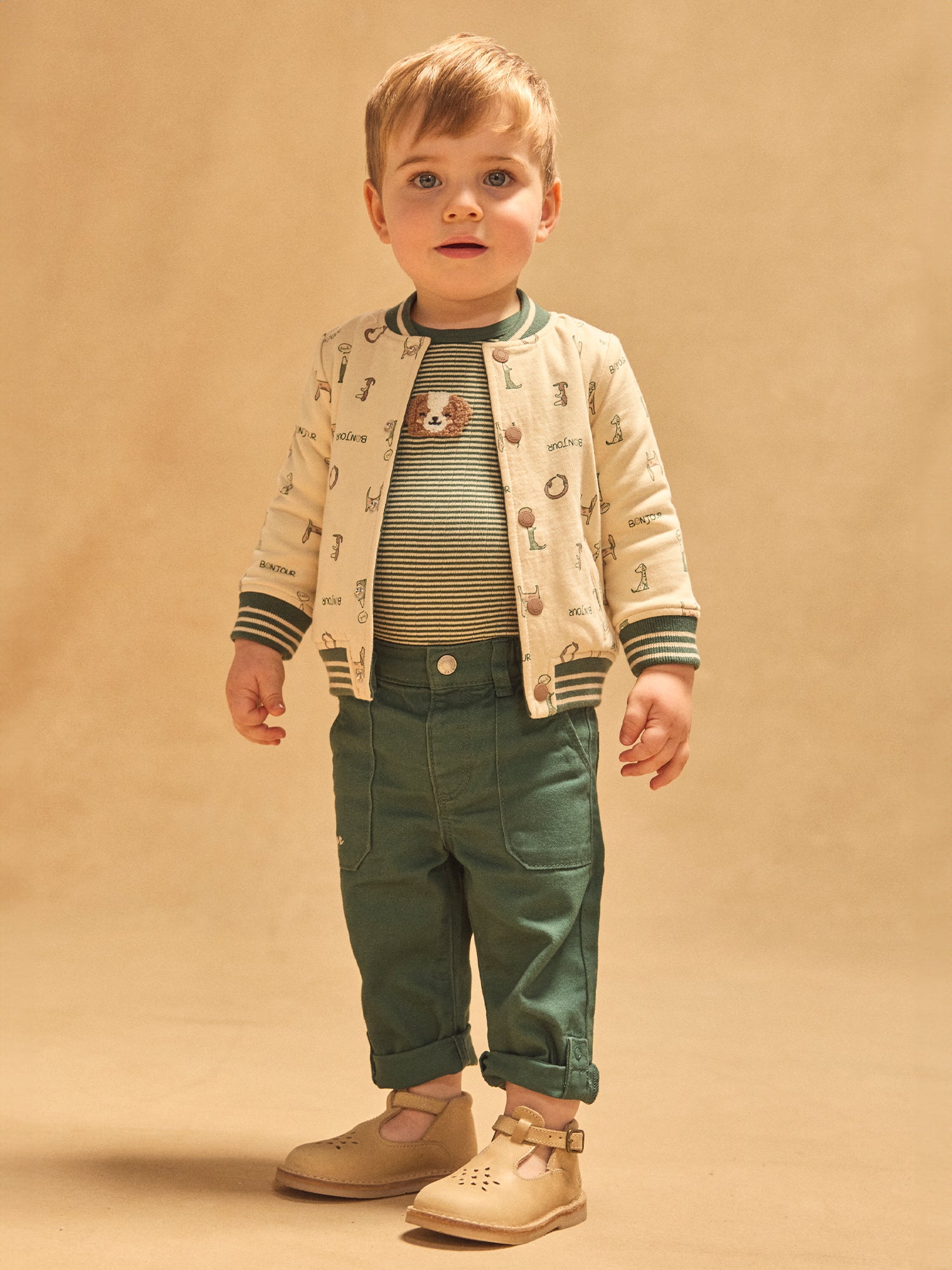 Dark green roll-up pants Baby Boy