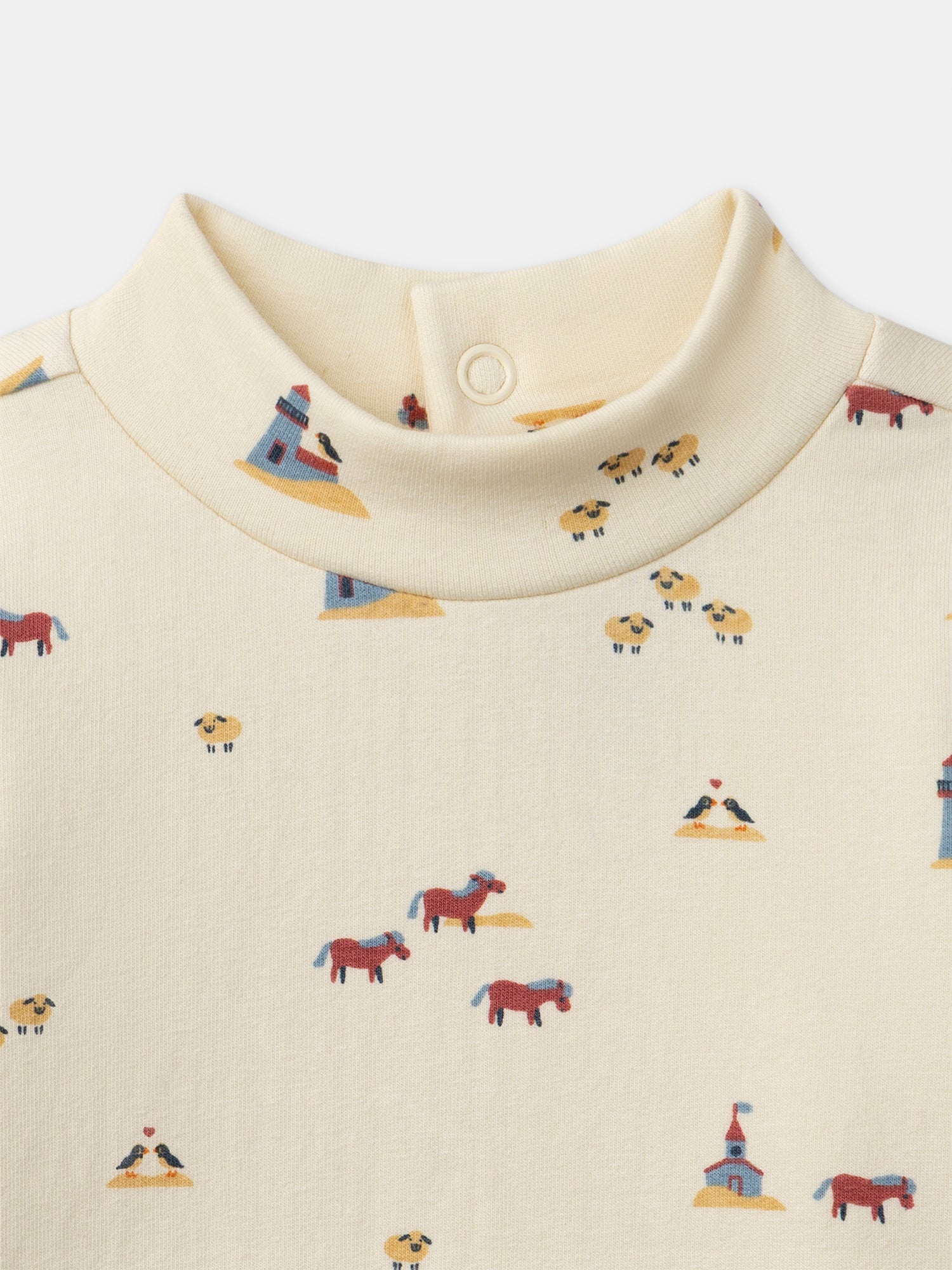 Ecru Langarmshirt mit Tiermotiven für Jungs