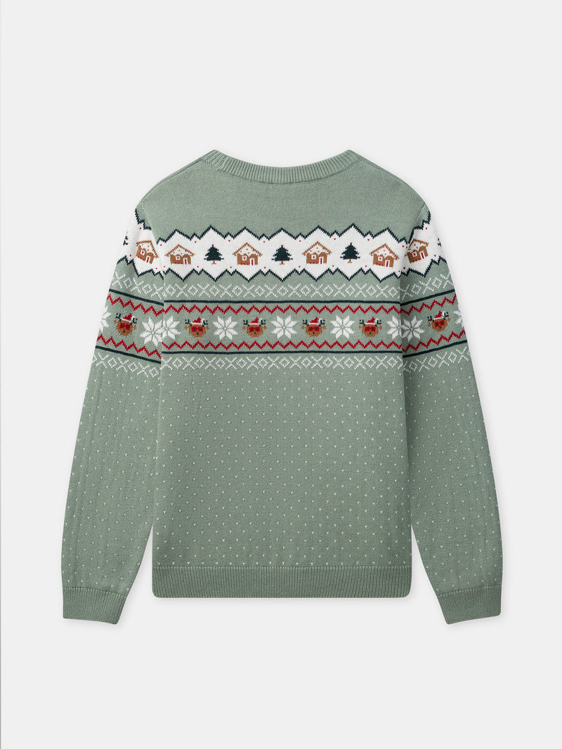Salbei grüner Weihnachts-Pullover für Herren