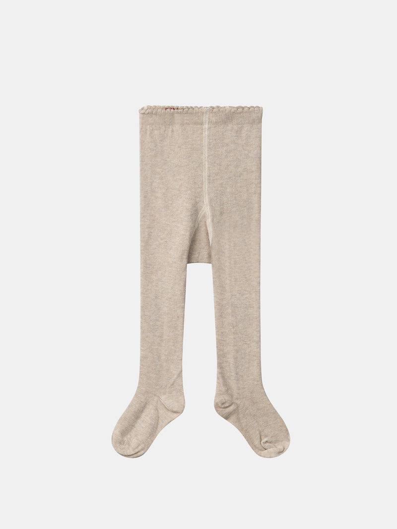 Beige gemusterte Strumpfhose für Mädchen