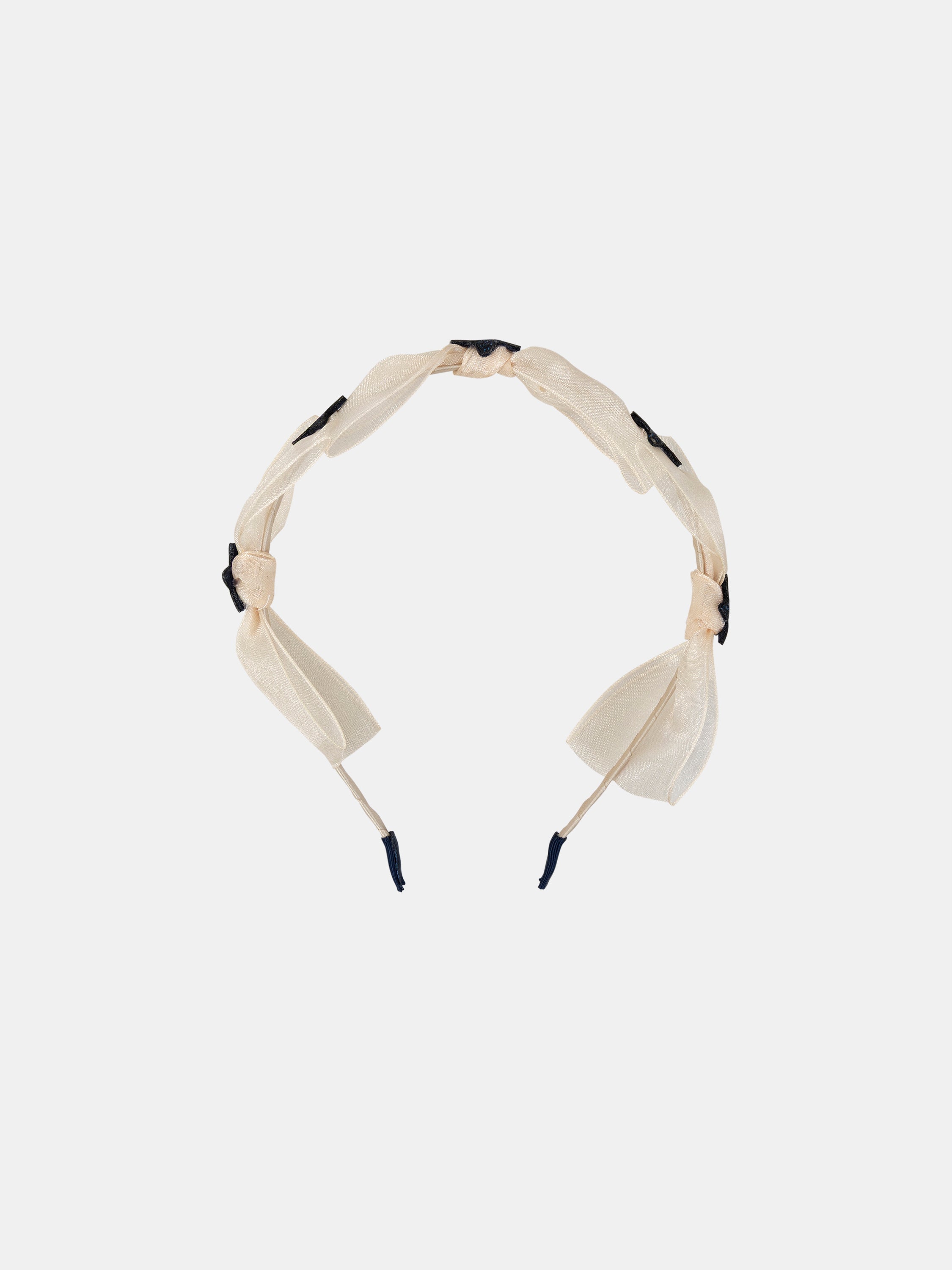 Beige Tüll-Stirnband mit glitzerndem Stern für Mädchen