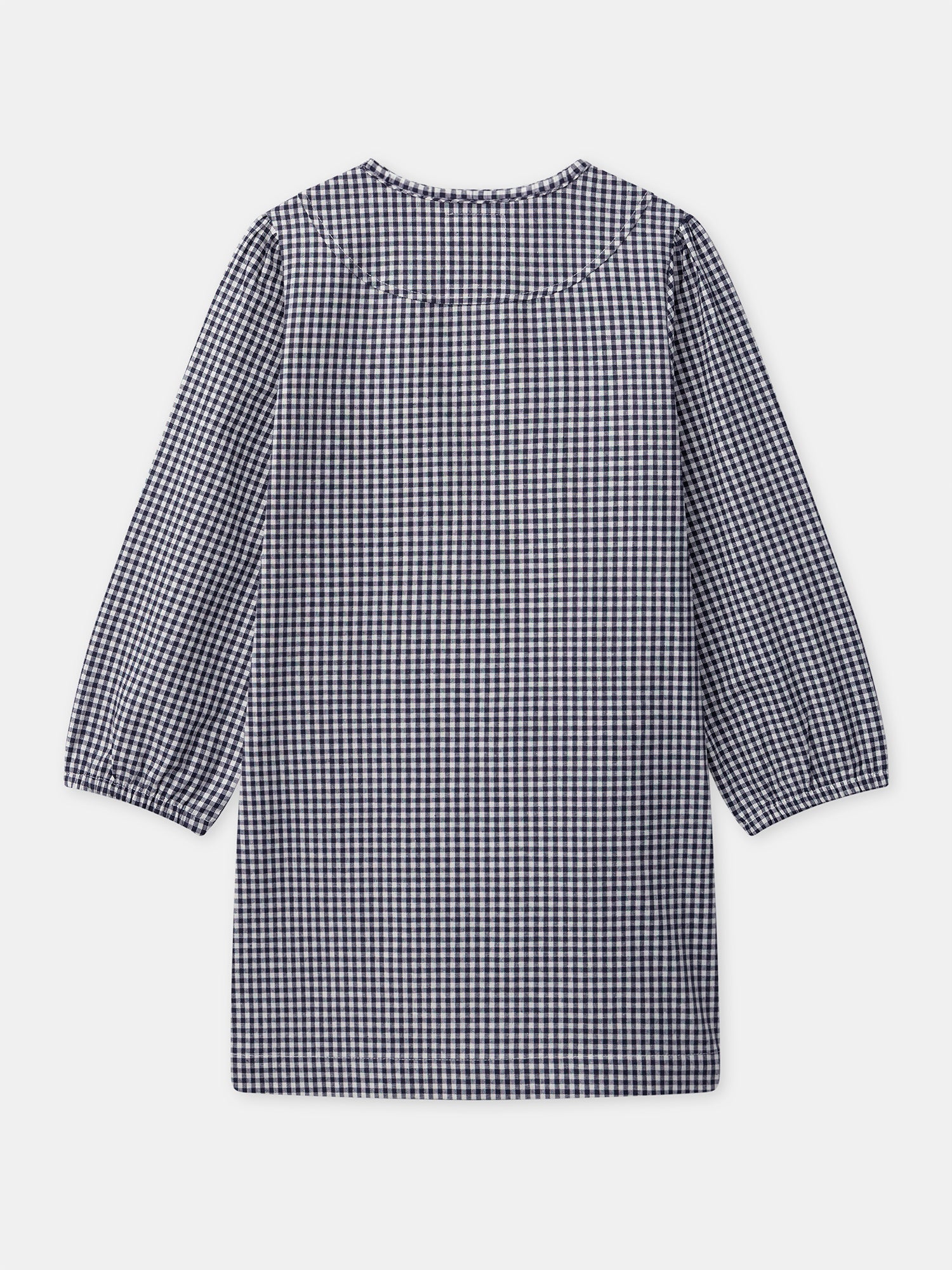 Marineblau- und weiße Vichy-Schürze für Mädchen