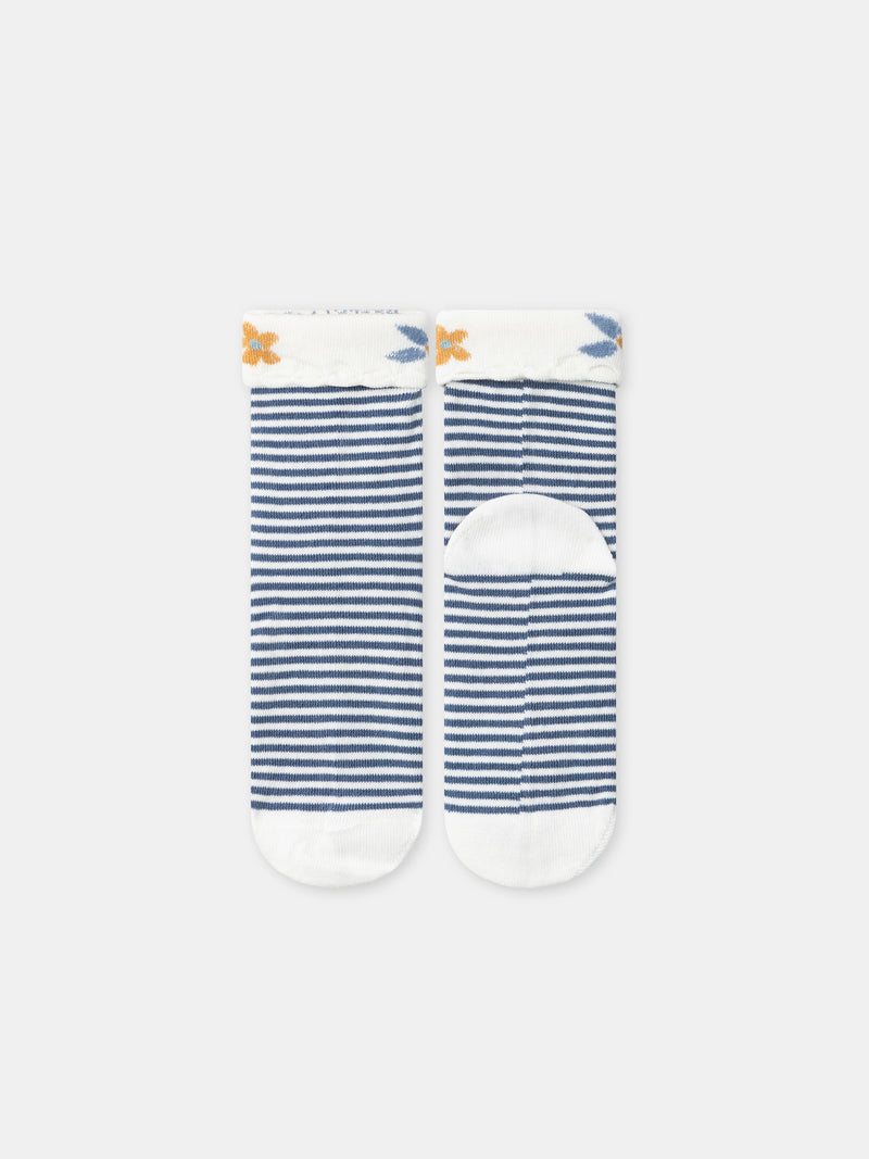 Gestreifte blaue Socken für Mädchen