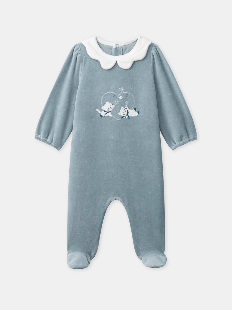 Grenouillère bleue Bébé Fille