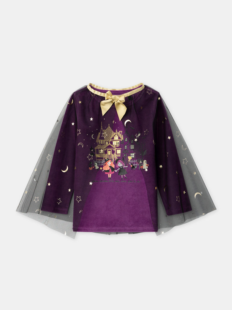 Pyjama violet + cape Fille