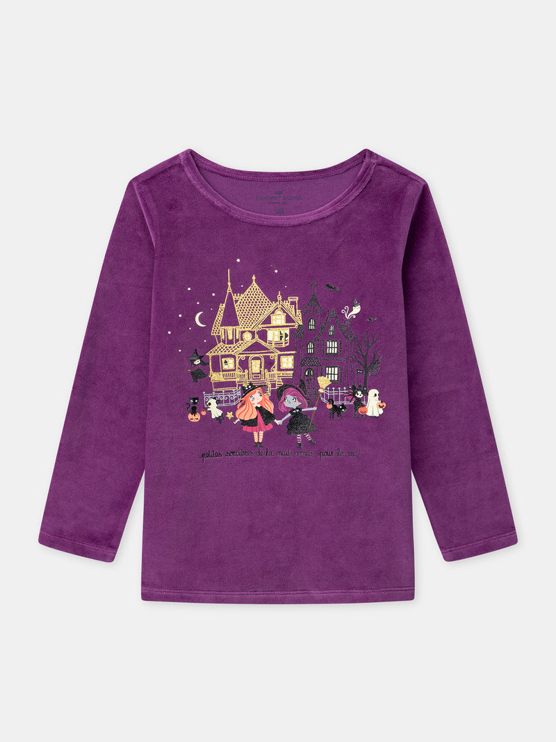 Pyjama violet + cape Fille