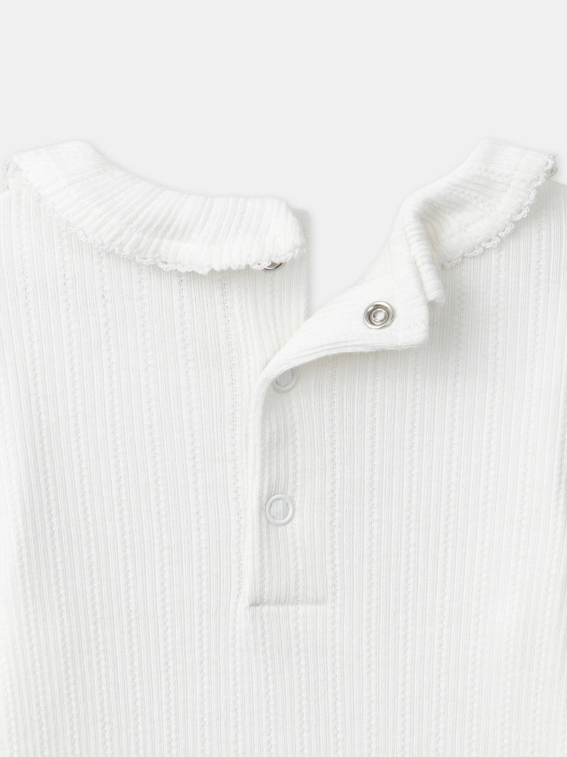 Blumiges Set: Kombi + Ecru Body + Socken mit Schleife Geburts Mädchen