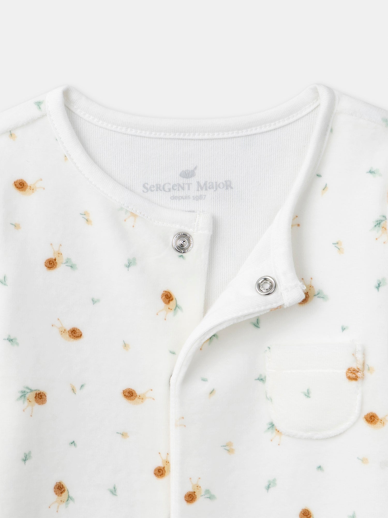 Ecru Schlafanzug mit Schneckenprint für Neugeborene Unisex