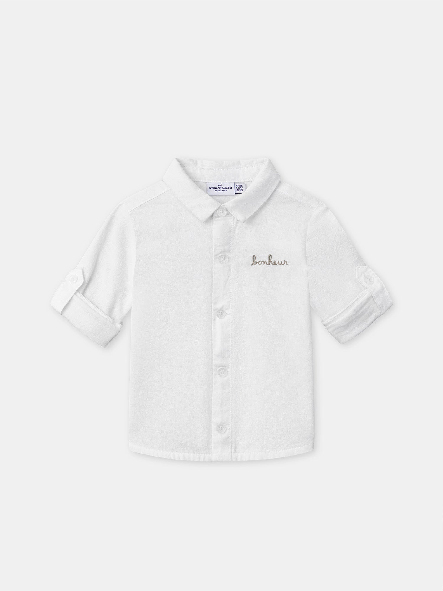 Chemise écrue à manches retroussables Bébé Garçon