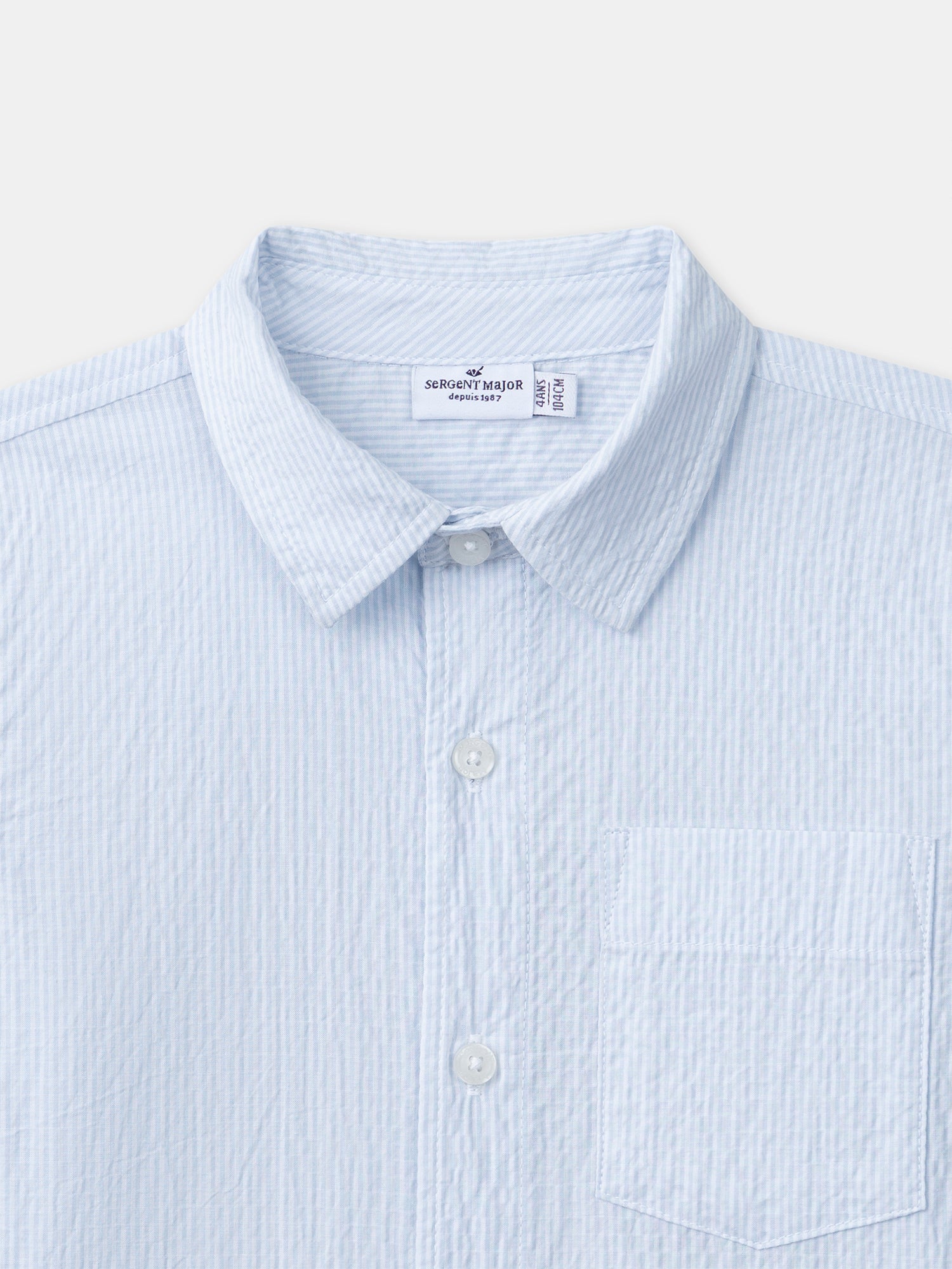 Blaues gestreiftes Hemd für Jungen