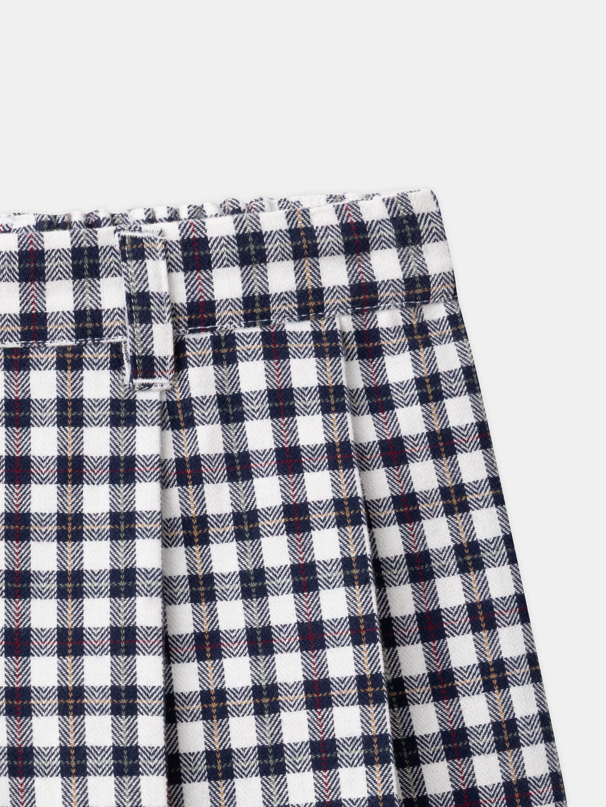 Karierte Marineblau und Weiße Shorts-Rock mit elastischer Taille für Mädchen