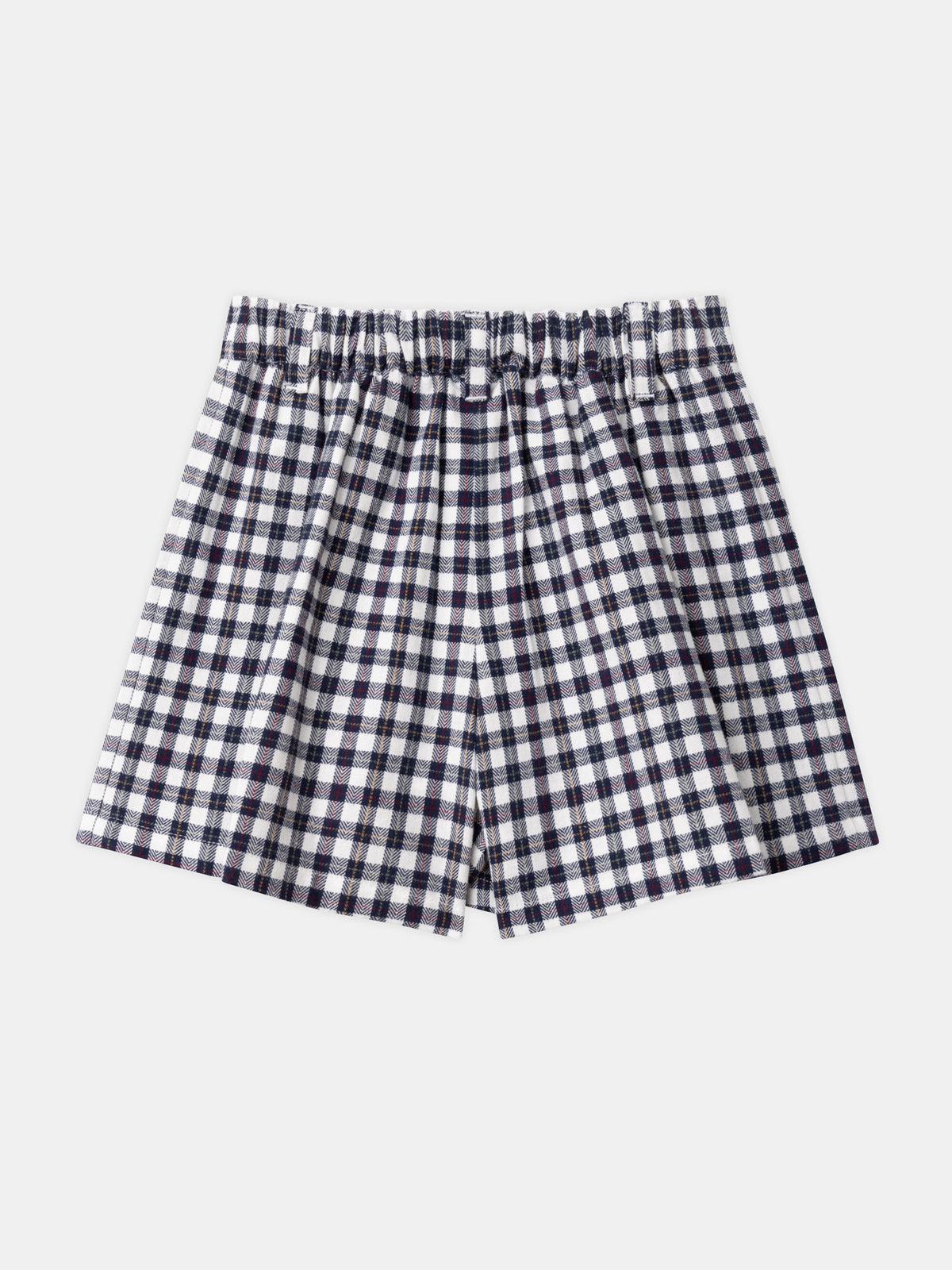 Karierte Marineblau und Weiße Shorts-Rock mit elastischer Taille für Mädchen