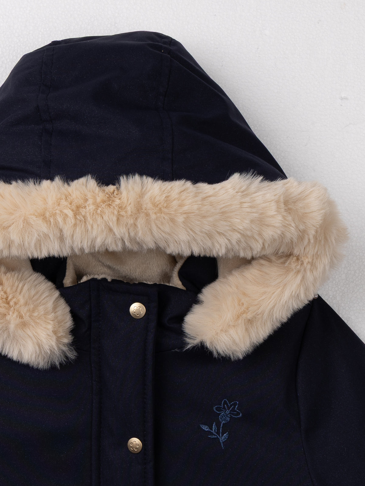 3-in-1-marineblau-Glitzer-Parka für Mädchen
