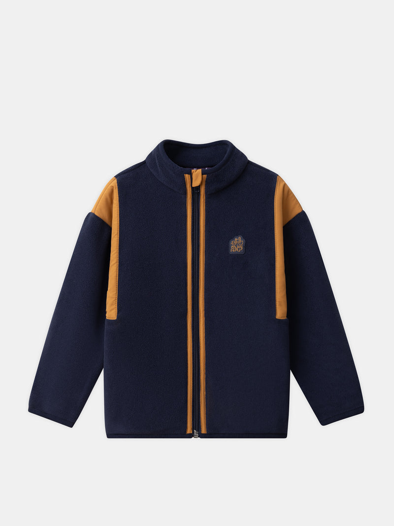 Blauer Fleece-Weste mit Reißverschluss für Jungen