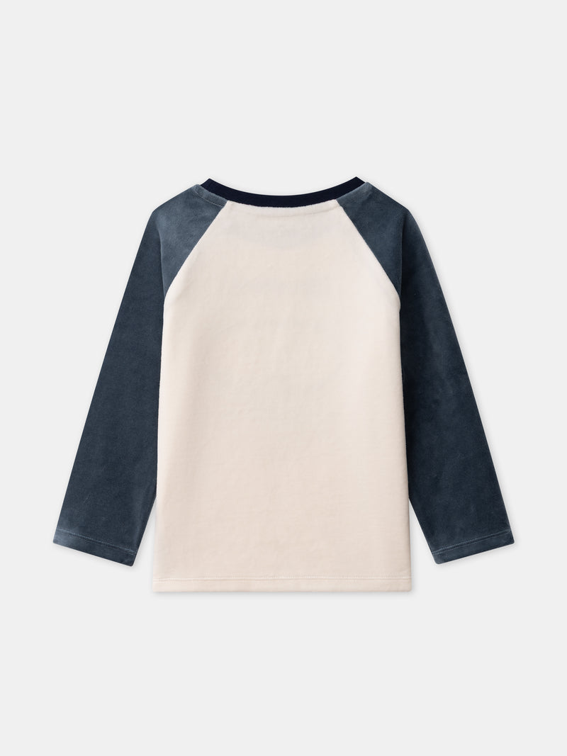 Pyjama écru et bleu marine ours Garçon
