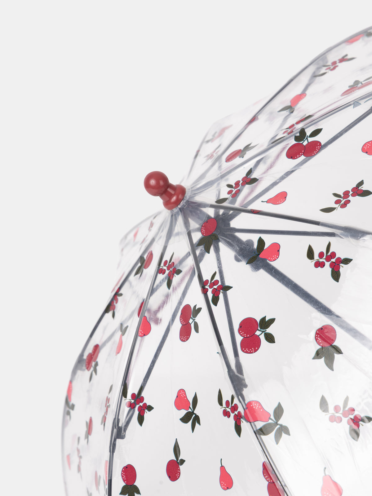 Transparenter Regenschirm mit Beeren- und Birnenmuster Mädchen