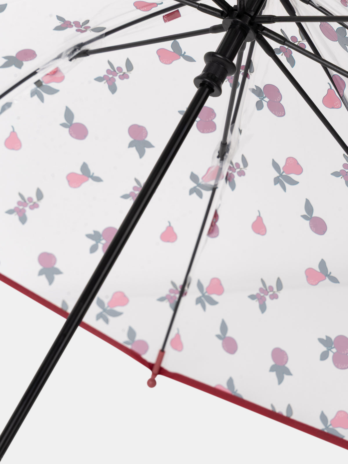 Transparenter Regenschirm mit Beeren- und Birnenmuster Mädchen