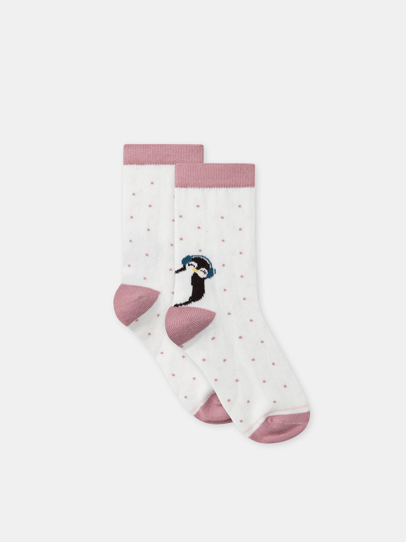 5er-Pack rosa Socken Pinguine für Mädchen